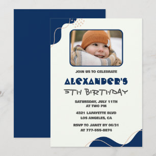 Invitation Cartons d'invitation pour 5 ans garçon simple phot