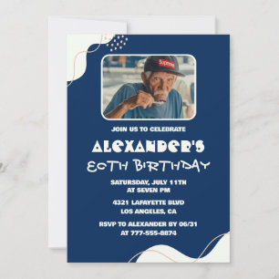Invitation Cartons d'invitation pour 80 ans Homme Photo Simpl