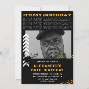 Invitation Cartons d'invitation pour 80 ans Hommes Photo Pein