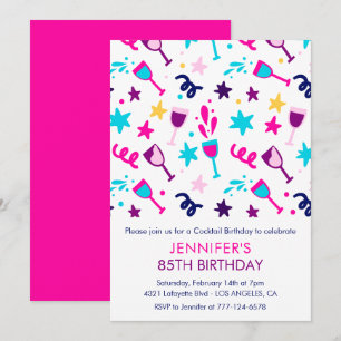 Invitation Cartons d'invitation pour 85e anniversaire Cocktai