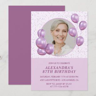 Invitation Cartons d'invitation pour 87e anniversaire Photo B