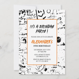 Invitation Cartons d'invitation pour 8 ans garçon fête graffi