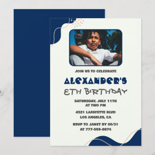 Invitation Cartons d'invitation pour 8 ans garçon simple phot