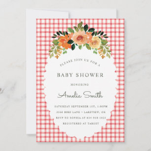 Invitation Cartons d'invitation pour baby shower à carreaux r