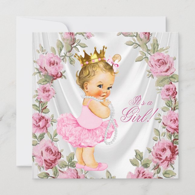 Invitation Cartons d'invitation pour Baby Shower de la Prnces (Devant)