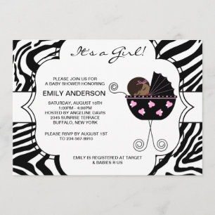 Invitation Cartons d'invitation pour Baby Shower fille au thè