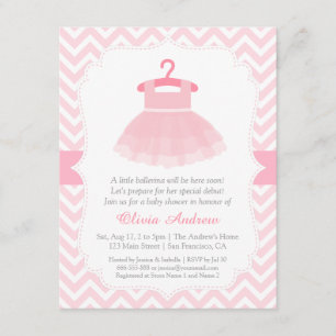 Invitation Cartons d'invitation pour Baby Shower Fille Baller