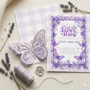 Invitation Cartons d'invitation pour Baby Shower Pastel Purpl