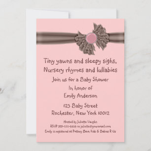 Invitation Cartons d'invitation pour baby shower rose et marr