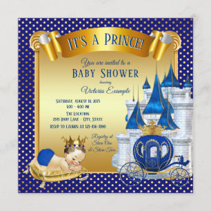 Invitation Cartons d'invitation pour Baby Shower Royal Blue G
