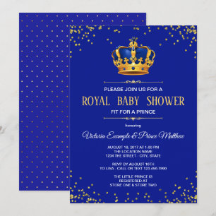 Invitation Cartons d'invitation pour Baby Shower Royal Blue G