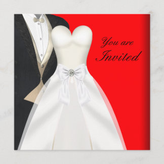 Invitation Cartons d'invitation pour bal en smoking et robe d