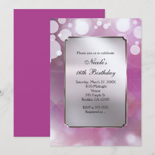 Invitation Cartons d'invitation pour fête d'anniversaire Glam