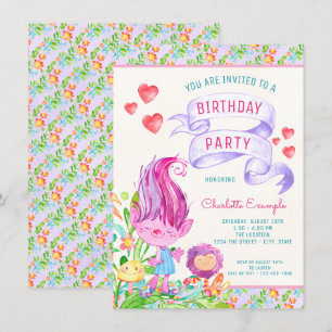 Invitation Cartons d'invitation pour l'anniversaire de Troll