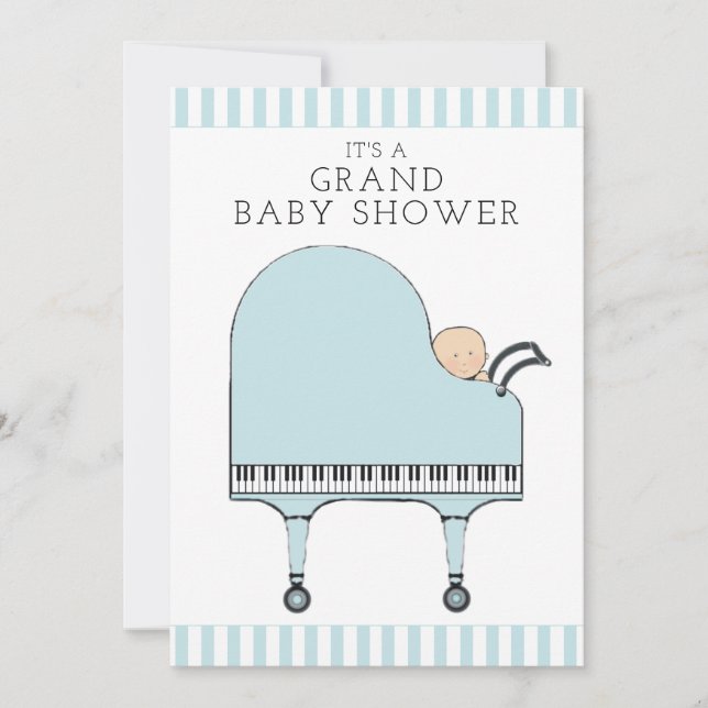 Invitation Cartons d'invitation pour l'arrivée d'un bébé garç (Devant)