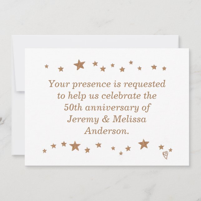 Invitation Cartons d'invitation pour le 50e anniversaire de L (Devant)