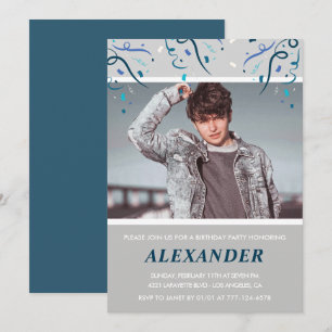 Invitation Cartons d'invitation pour les 19 ans Hommes Confet