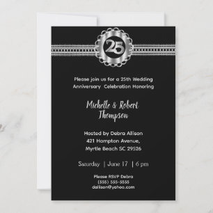 Invitation Cartons d'invitation pour les 25 ans de mariage