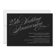 Cartons d'invitation pour les 25 ans de mariage