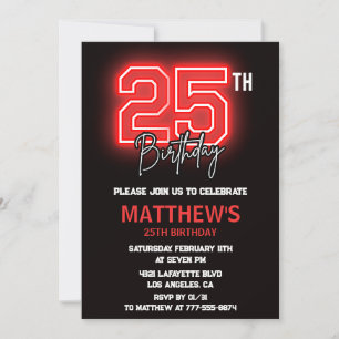 Invitation Cartons d'invitation pour les 25 ans d'un homme