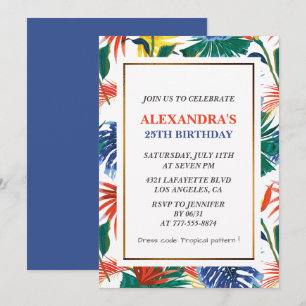 Invitation Cartons d'invitation pour les 25 ans Fête Tropical