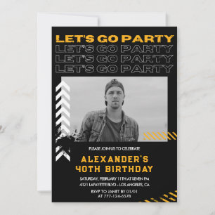 Invitation Cartons d'invitation pour les 40 ans Homme Photo P