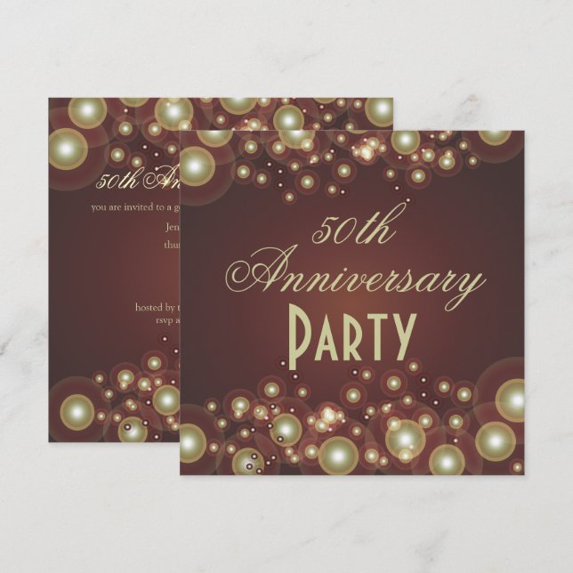 Invitation Cartons d'invitation pour les 50 ans de mariage (Devant / Derrière)