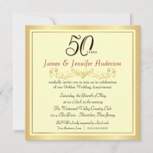 Invitation Cartons d'invitation pour les 50 ans de mariage