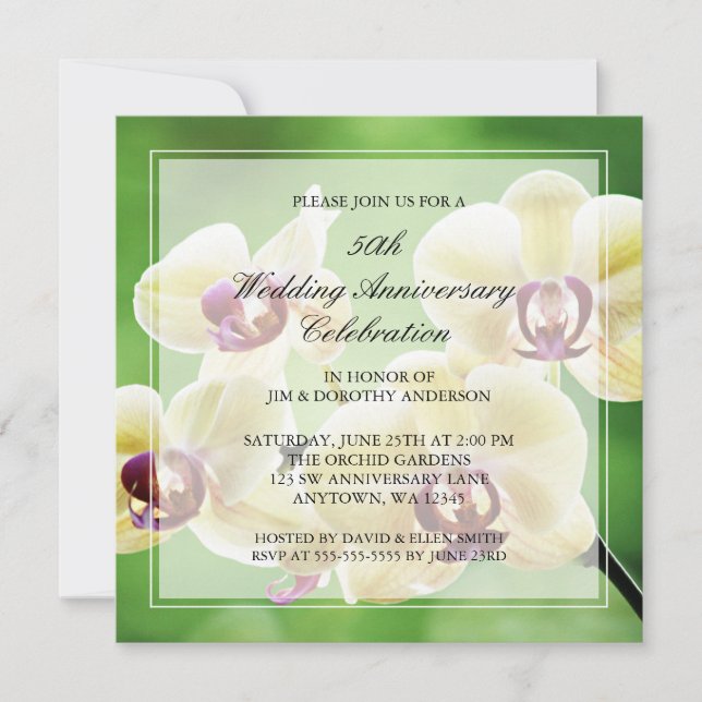 Invitation Cartons d'invitation pour les 50 ans de mariage au (Devant)