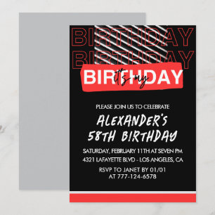 Invitation Cartons d'invitation pour les 58 ans des hommes No