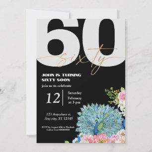 Invitation Cartons d'invitation pour les 60 ans de Black Peac