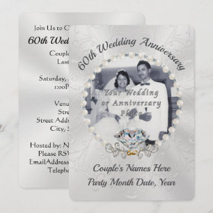 Invitation Cartons d'invitation pour les 60 ans de mariage de