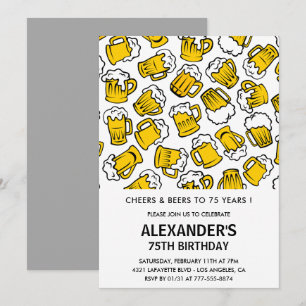 Invitation Cartons d'invitation pour les 75 ans Hommes Acclam