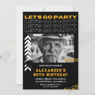 Invitation Cartons d'invitation pour les 90 ans Hommes Photo