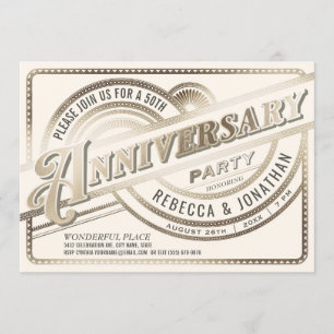 Invitation Cartons d'invitation pour noces d'or - 50 ans de m
