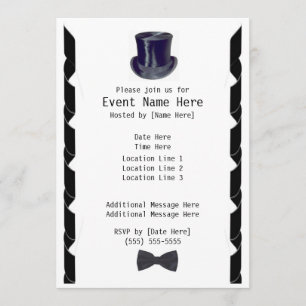 Invitation Cartons d'invitation pour soirée chapeau haut de f
