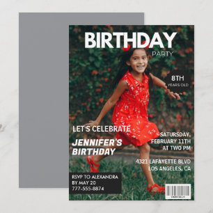 Invitation Cartons d'invitation pour son 8e anniversaire Couv