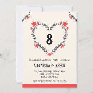 Invitation Cartons d'invitation pour son 8ème anniversaire fl