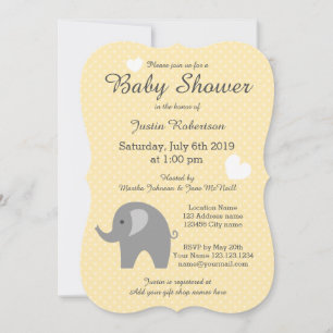 Invitation Cartons d'invitation pour une baby shower éléphant