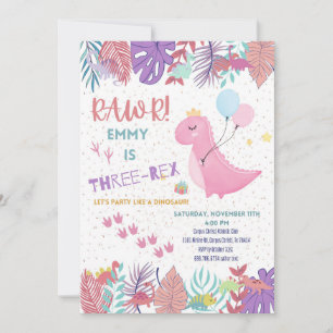 Invitation Cartons d'invitation pour une fête de dinosaures 