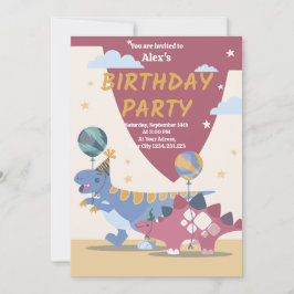 Invitation Cartons d'invitation pour une fête de dinosaures g