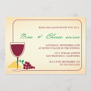 Invitation Cartons d'invitation pour une soirée vin et fromag