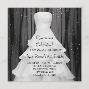 Invitation Cartons d'invitation Quinceanera robe de soirée no