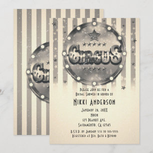 Invitation Cartons d'invitation rayés de cirque vintage pour 
