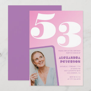 Invitation Cartons d'invitation rose Groovy pour 53ème annive