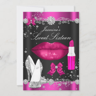 Invitation Cartons d'invitation Rose scintillement nuit Douce