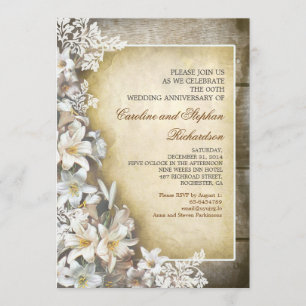 Invitation Cartons d'invitation vintage avec fleurs blanches 
