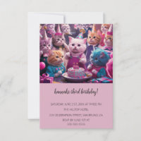 Cartoon Cats Purr-fect pour enfants fête d'anniver