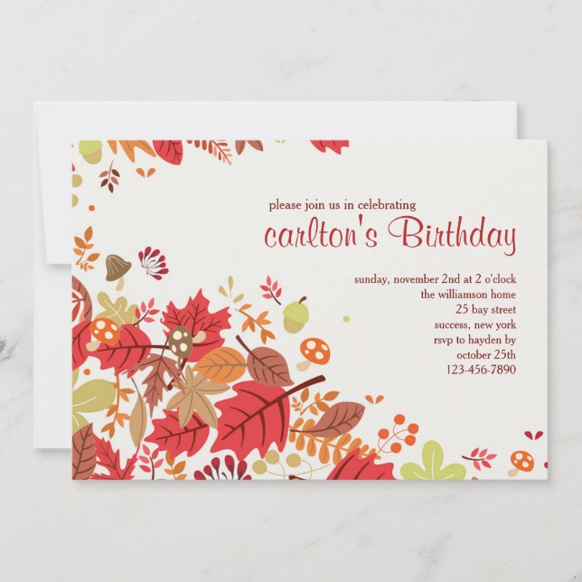 Invitation Cascade Automne (Devant)