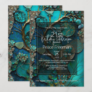Invitation Cascade Mystique   Abstrait de Gemme Botanique